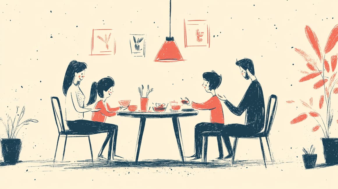 Family enjoying a meal